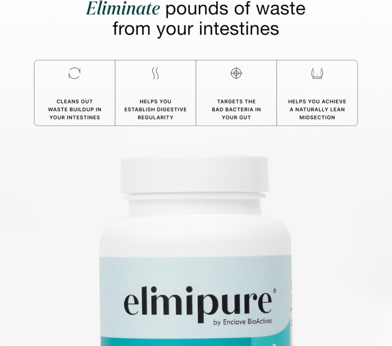 Elimipure Daily Gut Health Detox Formula, Comfortable Morning Bowel Care EXP2028