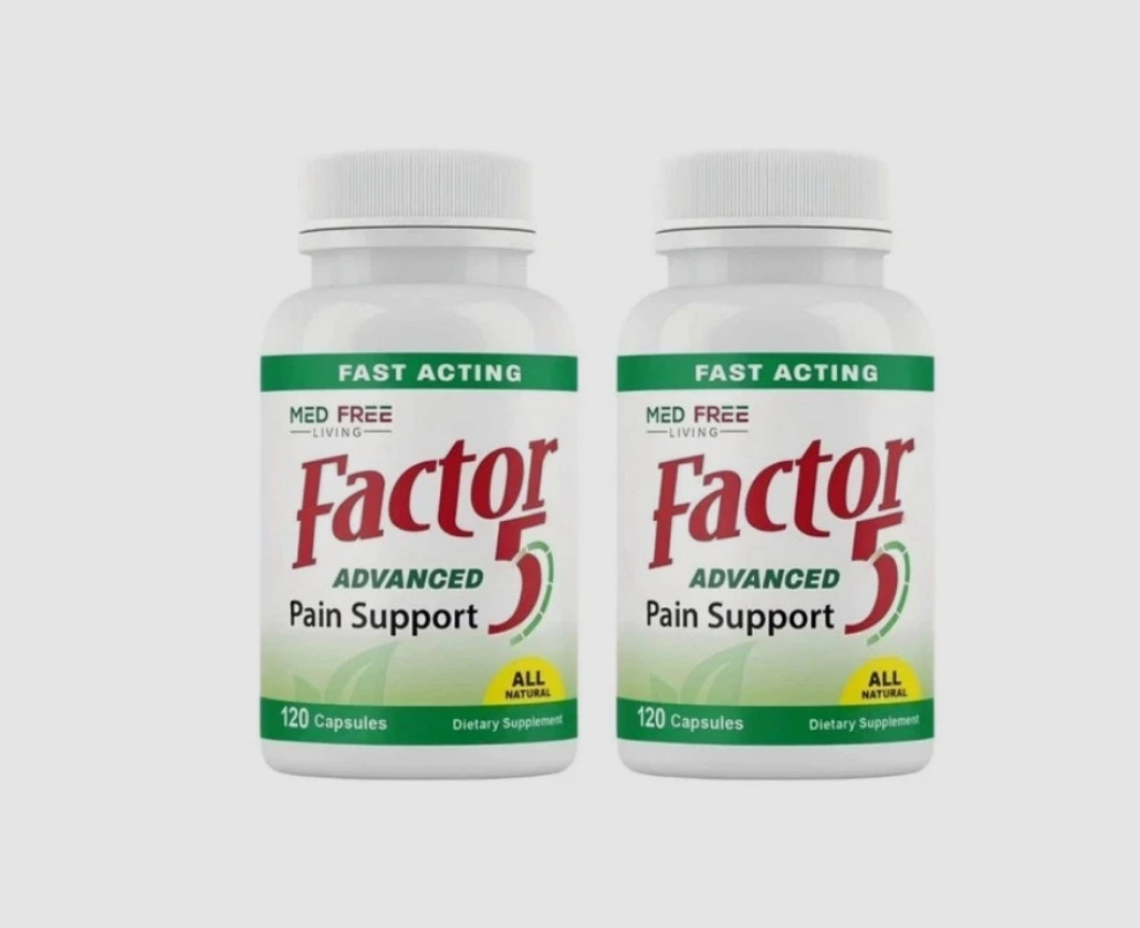 1-5pack Med Free Living Factor 5 Natural Joint & Muscle Support Complex 120 Caps