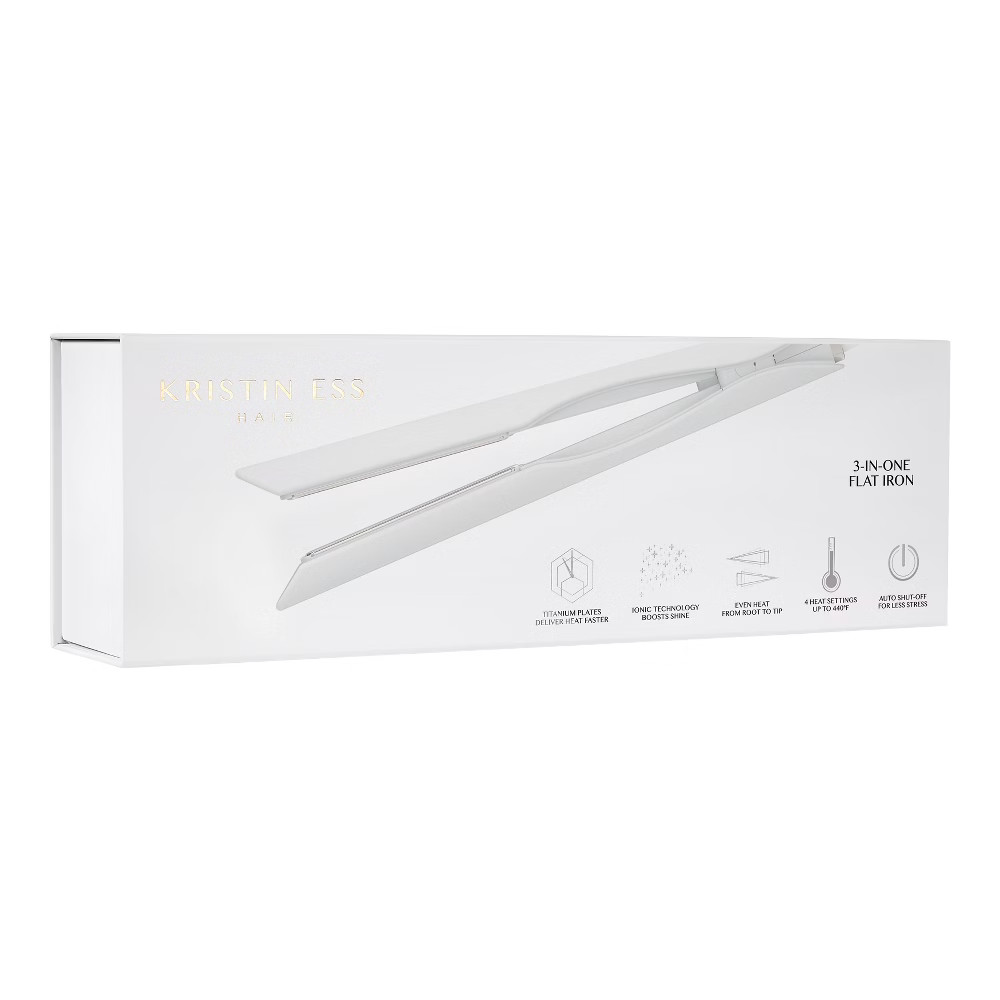 Kristin Ess Titanium Flat Iron Hair Straightener and Curler – Dual Voltage