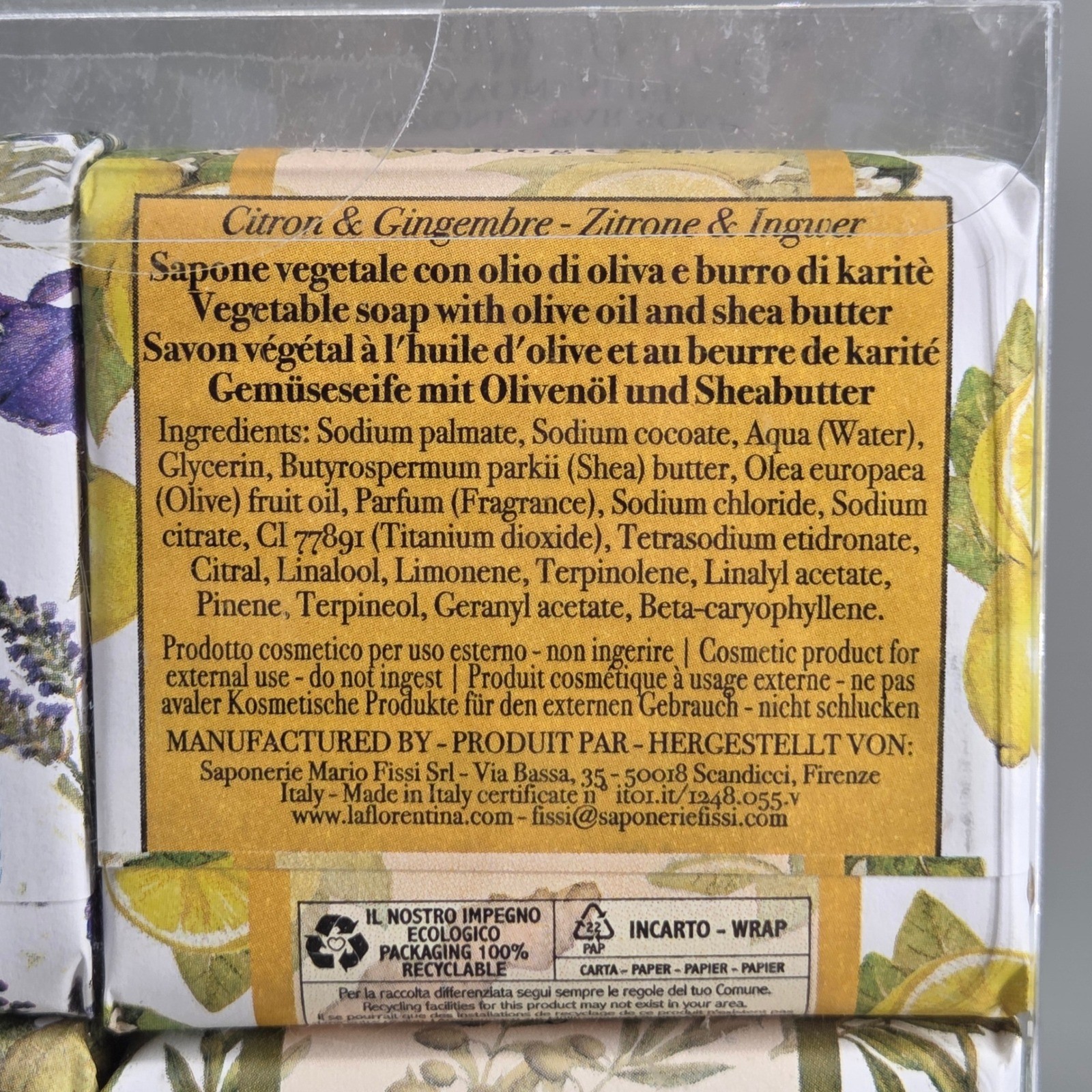 La Florentina Soap Set Unisex 6pk 106g Bars Olive Oil Shea Butter Made In Italy