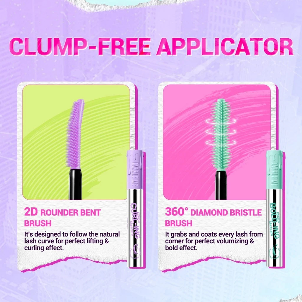 DAZZLE ME Waterproof Mascara Long Lasting Curl Volume Smudge Proof