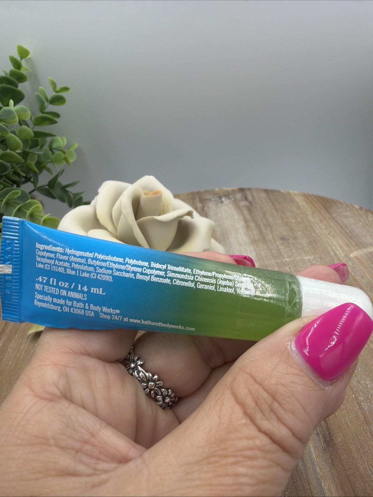 RARE Bath & Body Works WHITE HOT SUMMER GOSSIP Liplicious Lip Gloss Sealed VHTF