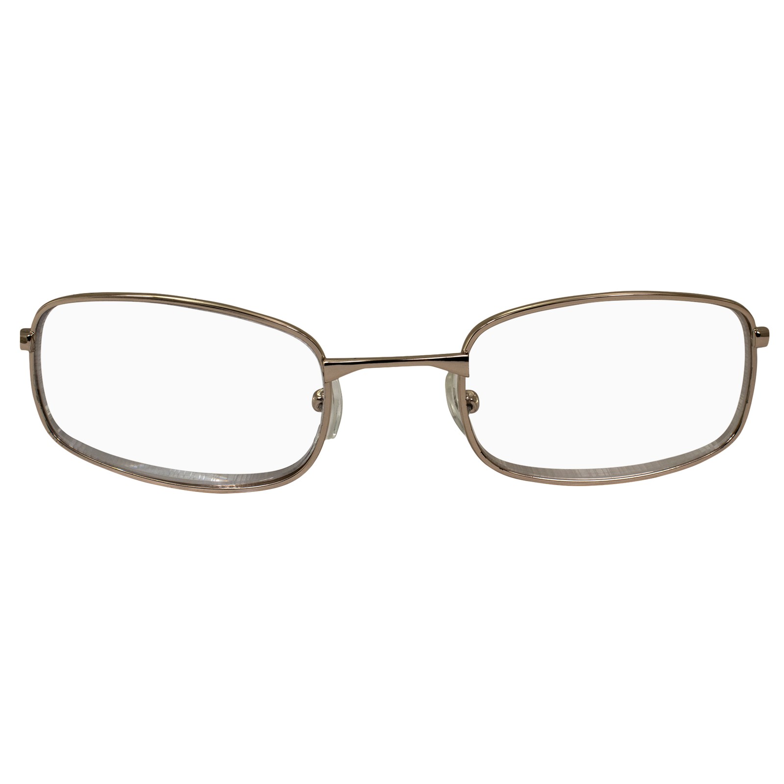 Men’s High Powered Reading Glasses Gold Frame & Case +6.00 Mag Aspheric Lens