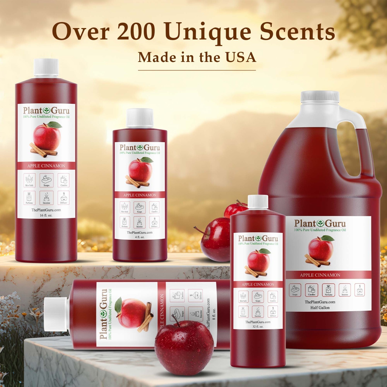 Apple Cinnamon Fragrance Oil For Candle, Soap Making, Diffuser and Burners