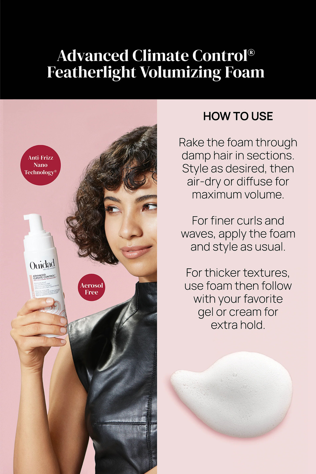 Ouidad ADVANCED CLIMATE CONTROL Featherlight Volumizing Foam 7 oz / 210 ml
