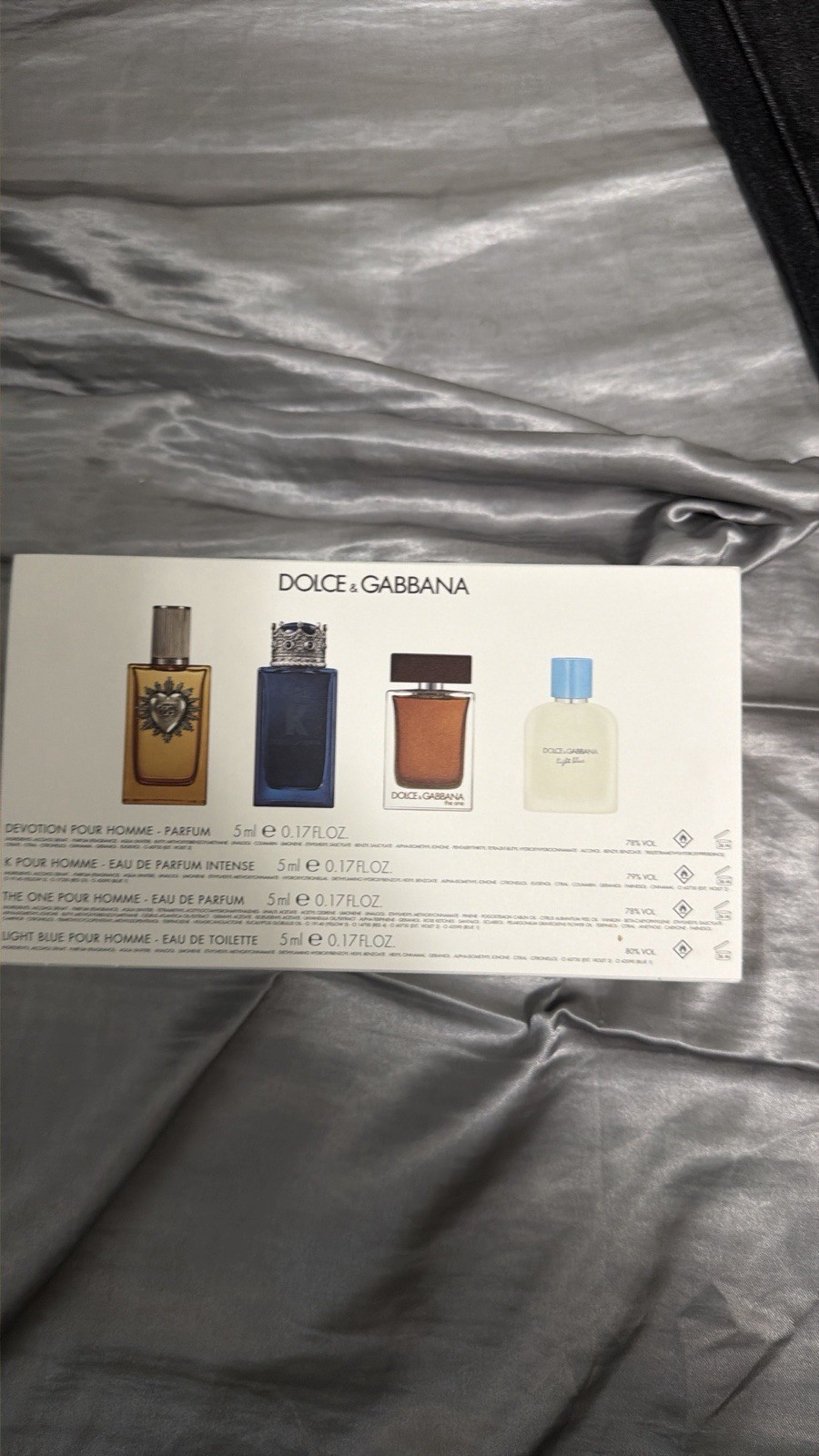 Dolce & Gabbana 4pc Mini Spray Gift Set 0.17oz Devotion/K/The One/Blue