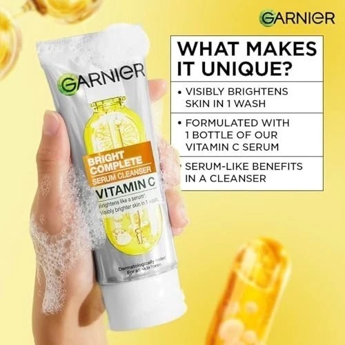 Garnier Vitamin C Face Wash 100g Brightening Cleanser All Skin Free Ship