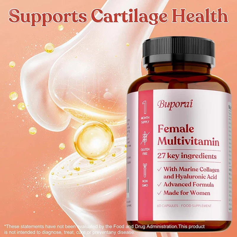 Female Multivitamin 60pcs, Promote Collagen Production, Supports Cellular Energy