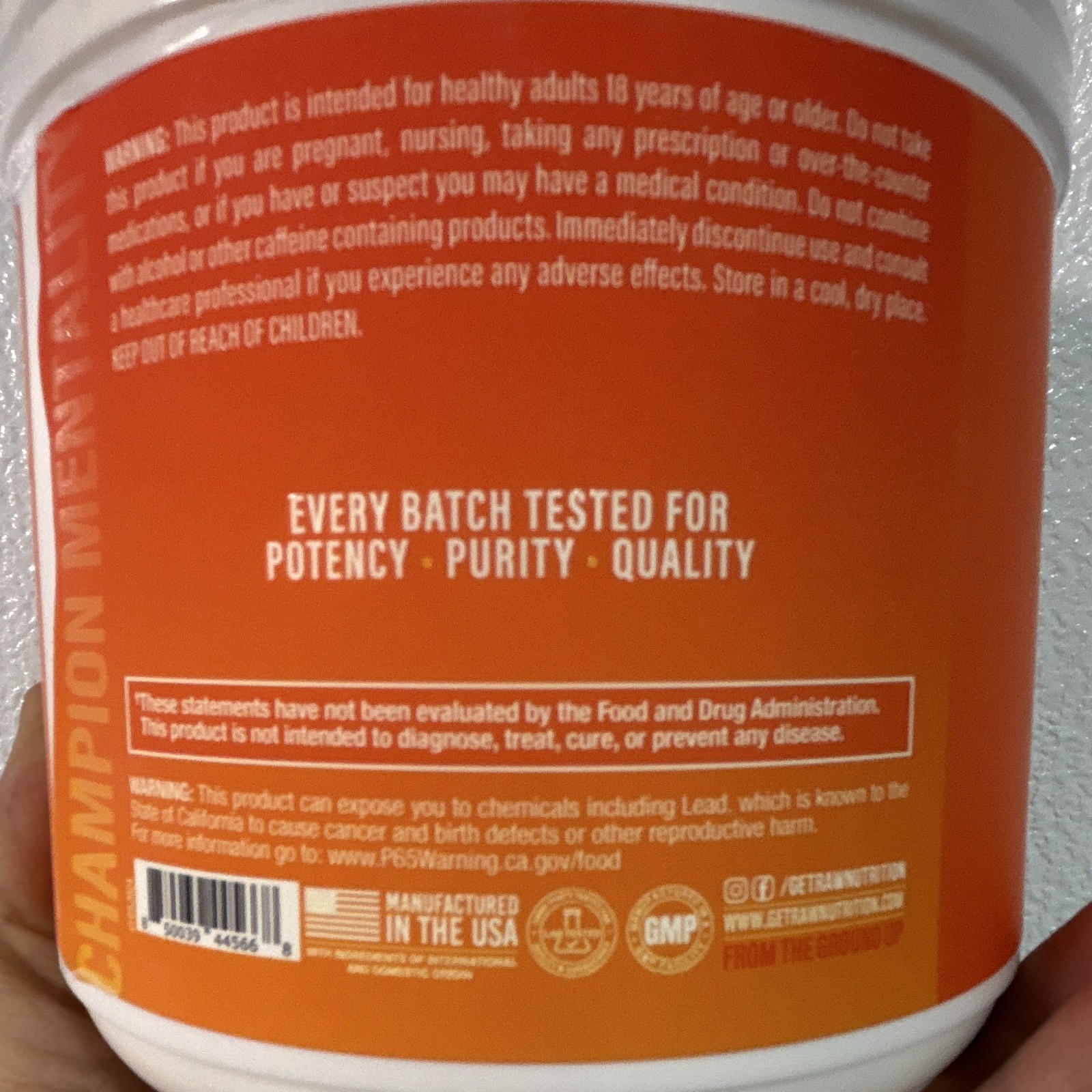 BUM Essential Pre-Workout Powder Orange 30 Servings 14.1 oz Exp 11/2027