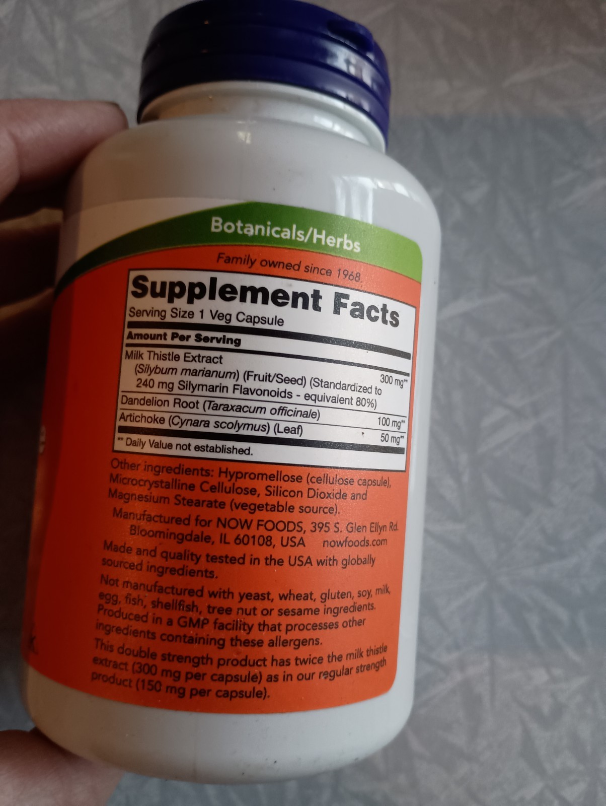NOW Foods Double Strength Milk Thistle Extract 300 mg 200 Veg Caps Exp 07/2028