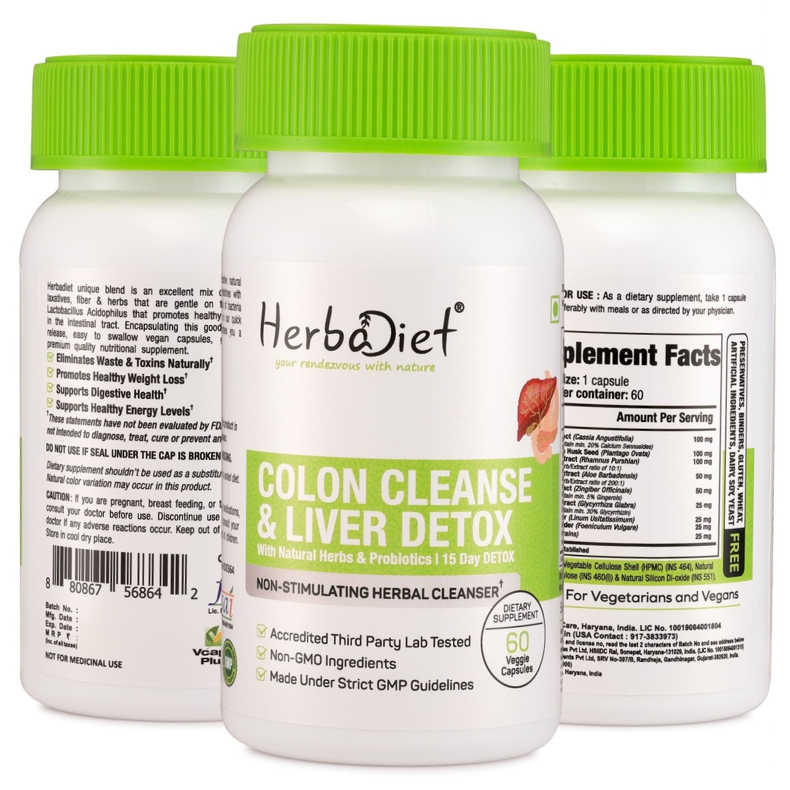 Colon Cleanse Detox Probiotic Weight Loss Slimming Diet Pills Fat Burn Capsules