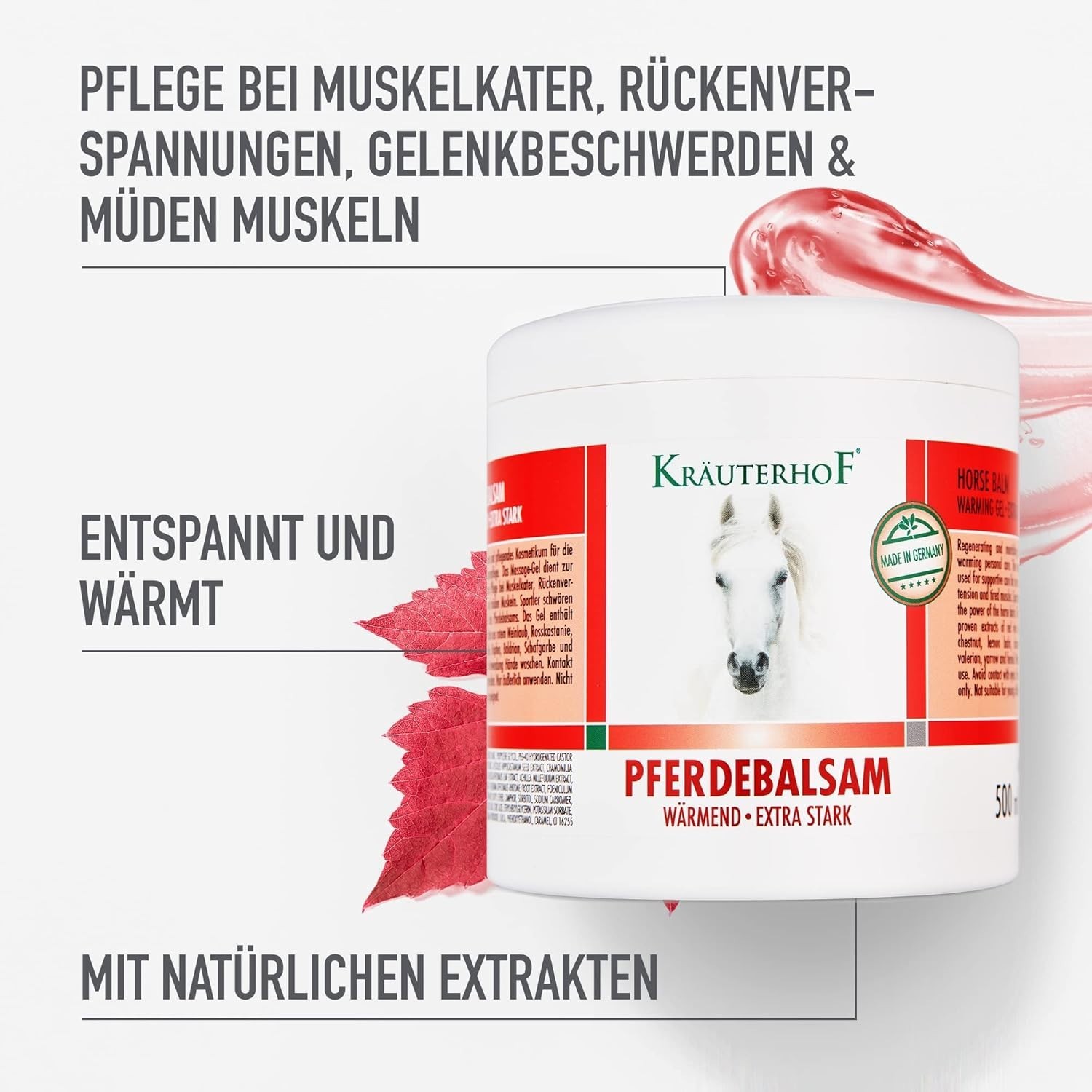 Kräuterhof 16.9 Fl Oz Warming Gel – Promotes Blood Circulation & Muscle Recovery
