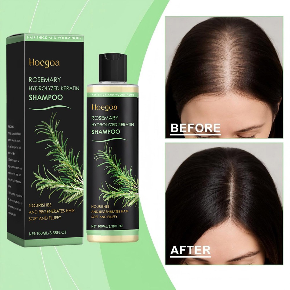 3 Pack Rosemary Hair Growth Shampoo Hydrolyzed Keratin Shampoo for Thinning Hair