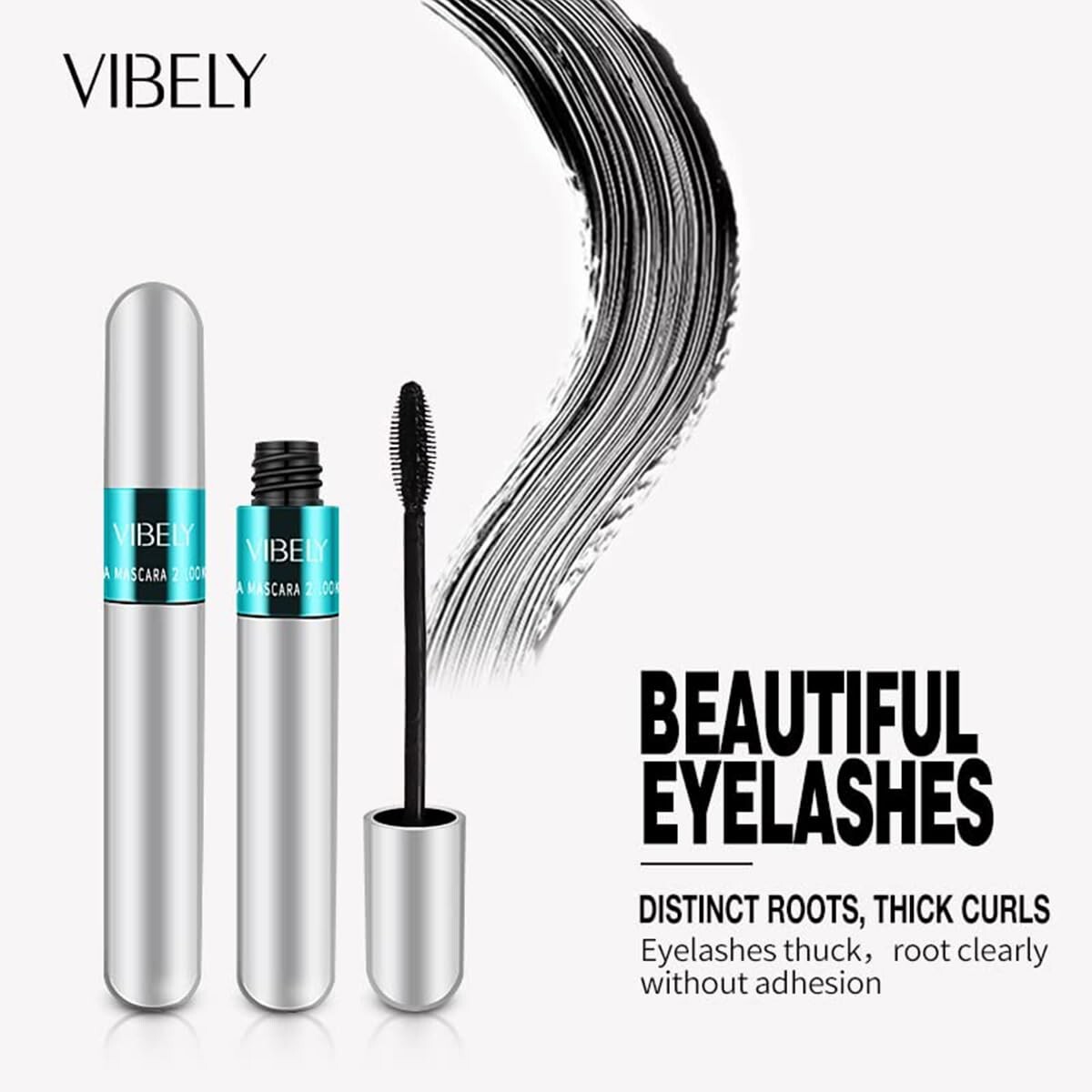 2 in 1 Mascara for VIBELY Mascara 5X Longer Waterproof Lash Cosmetics Mascara fo