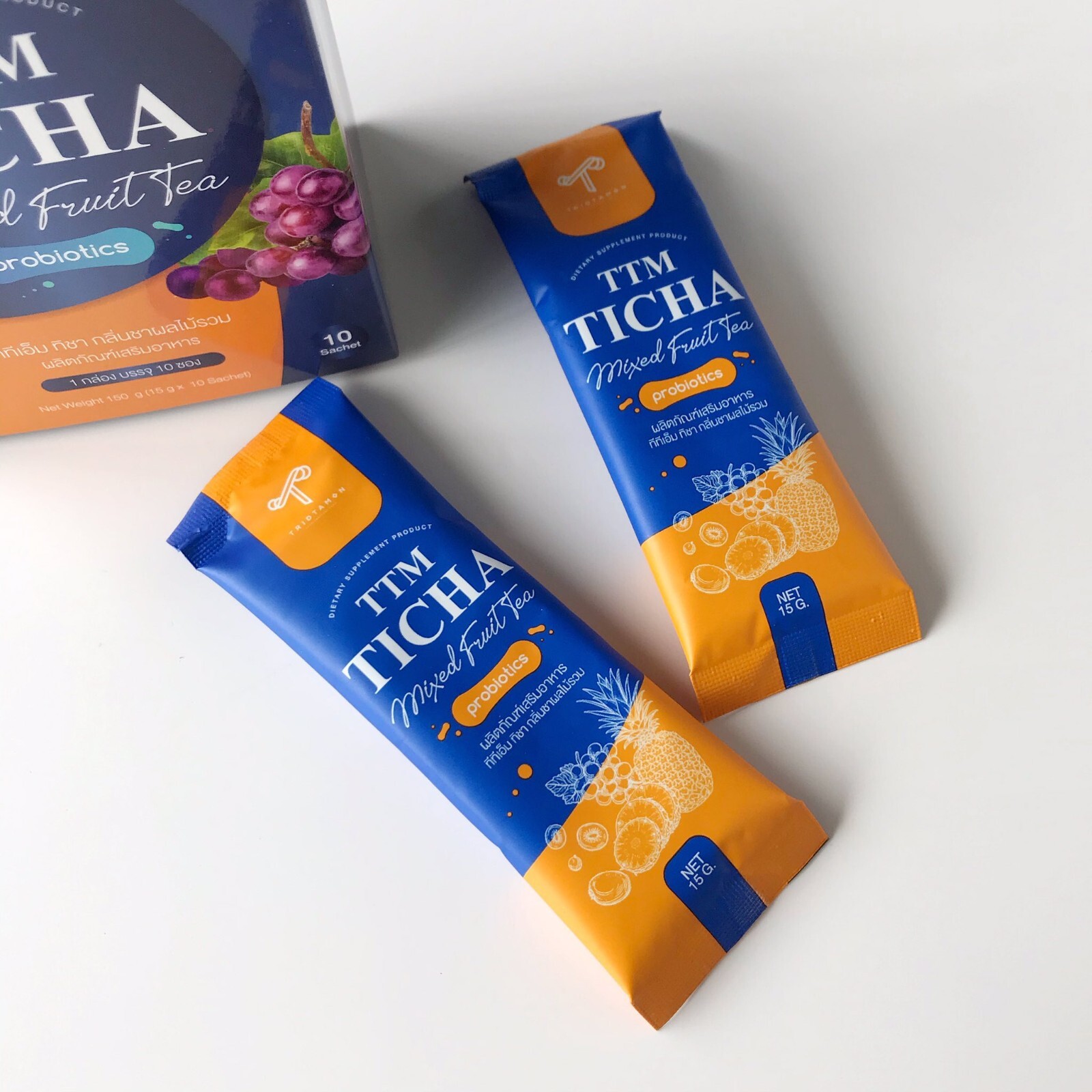 3x TTM TICHA Mixed Fruit Tea Delicious Probiotic Prebiotic Blend for Health