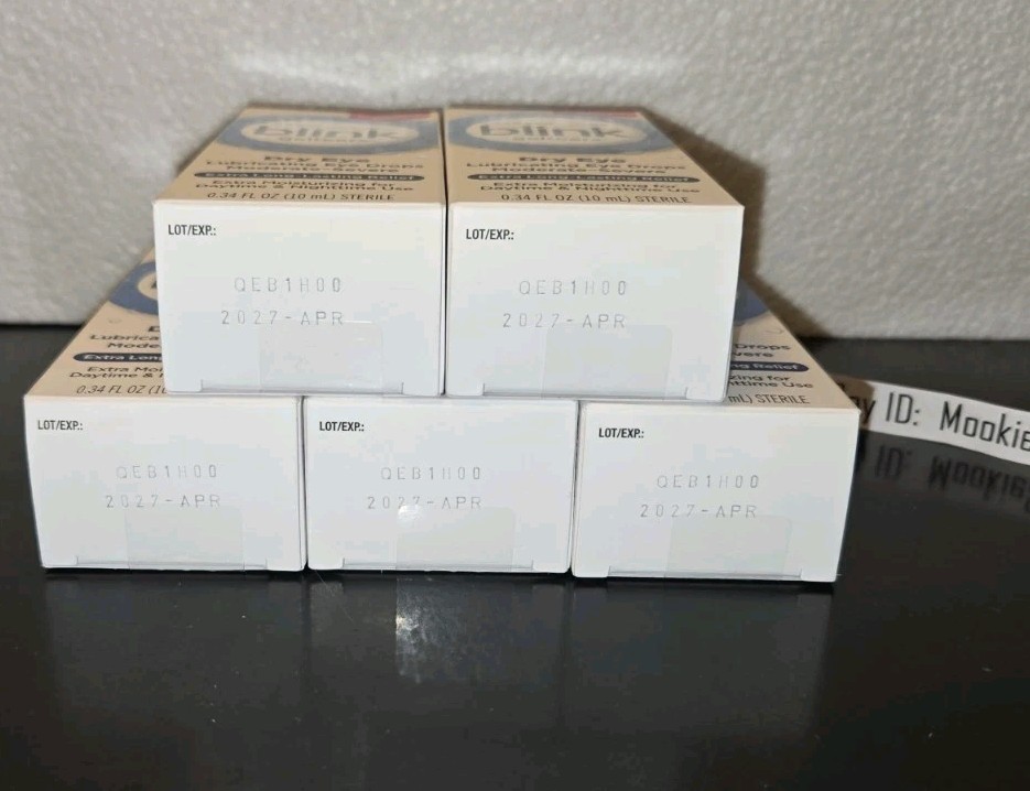 EXP 03/2026+! 5 Box Lot BLINK Gel Tears MODERATE SEVERE Eye Drops 0.34 OZ 10mL