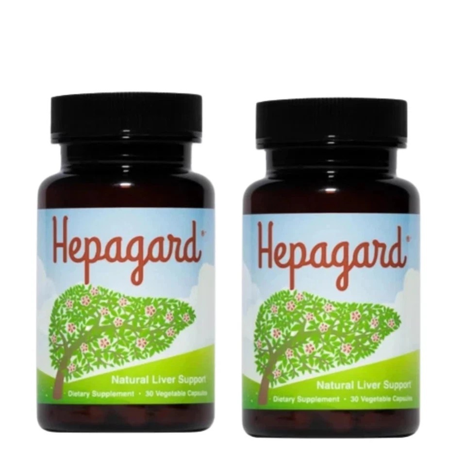 Pack of 2 Hepagard Natural Liver Support Supplement 30 Vegetable Capsules Detox