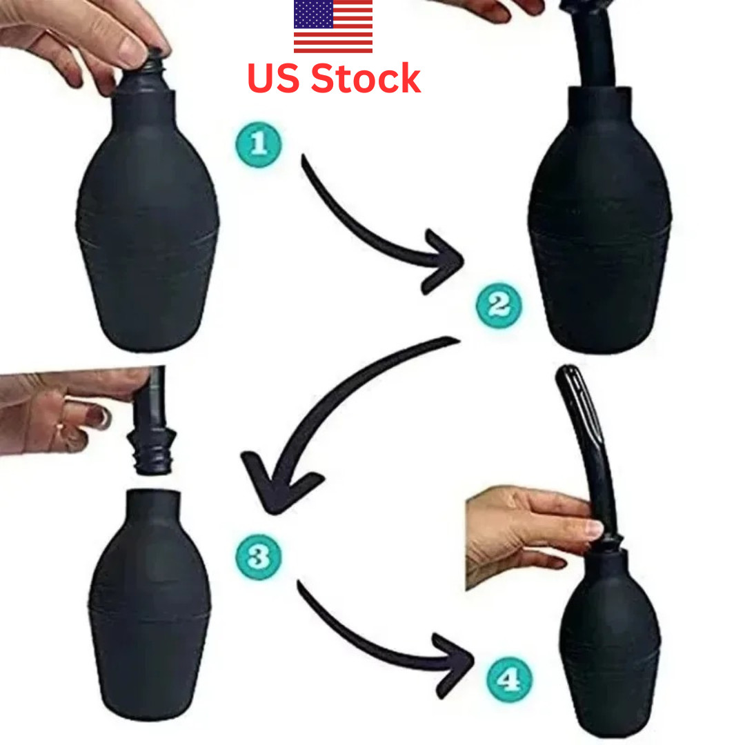 310ml Silicone Enema Bulb Douche Cleansing Kit Reusable Washable Irrigation USA