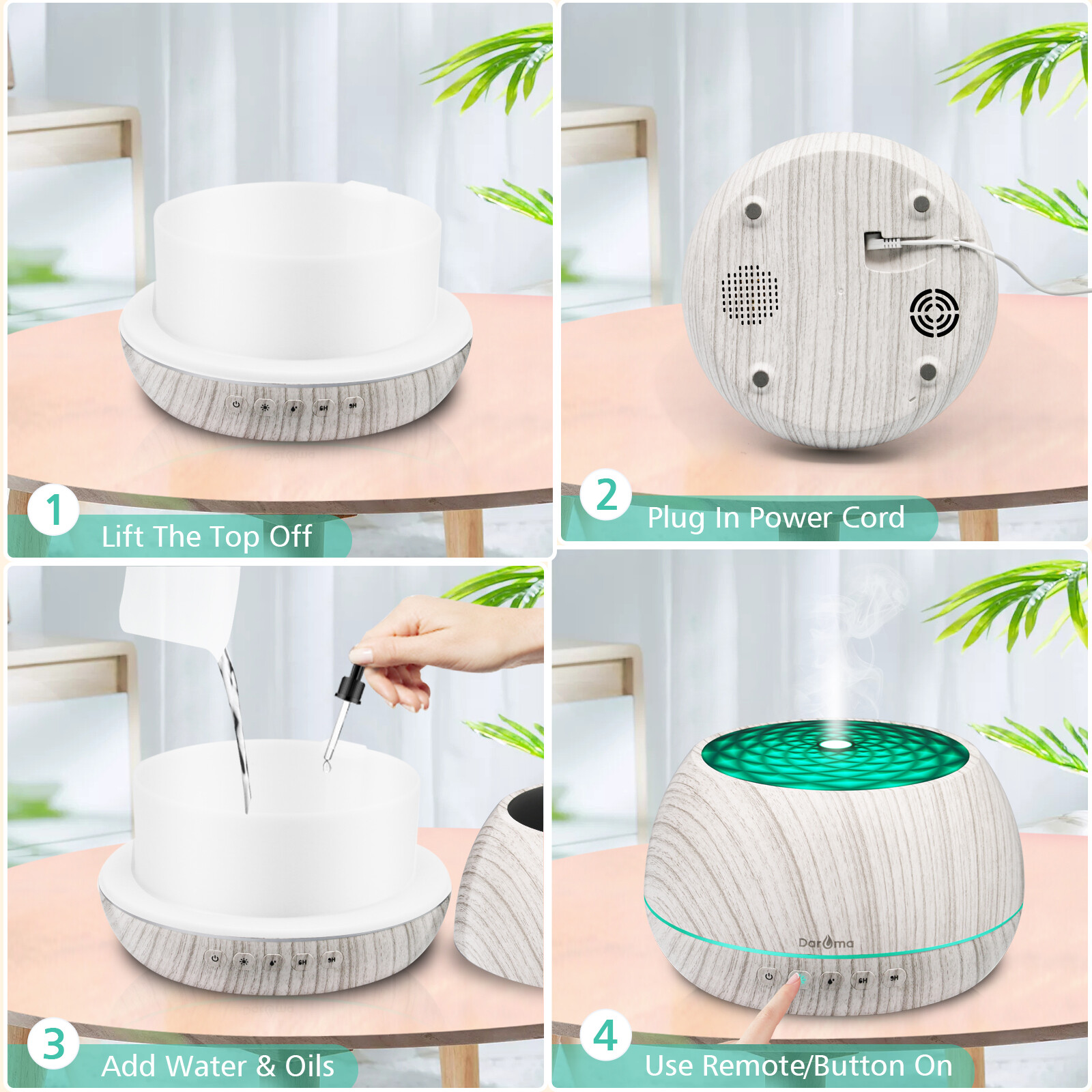 1000ml Essential Oil Diffuser, Daroma Aromatherapy Diffuser With Bluetooth Speak