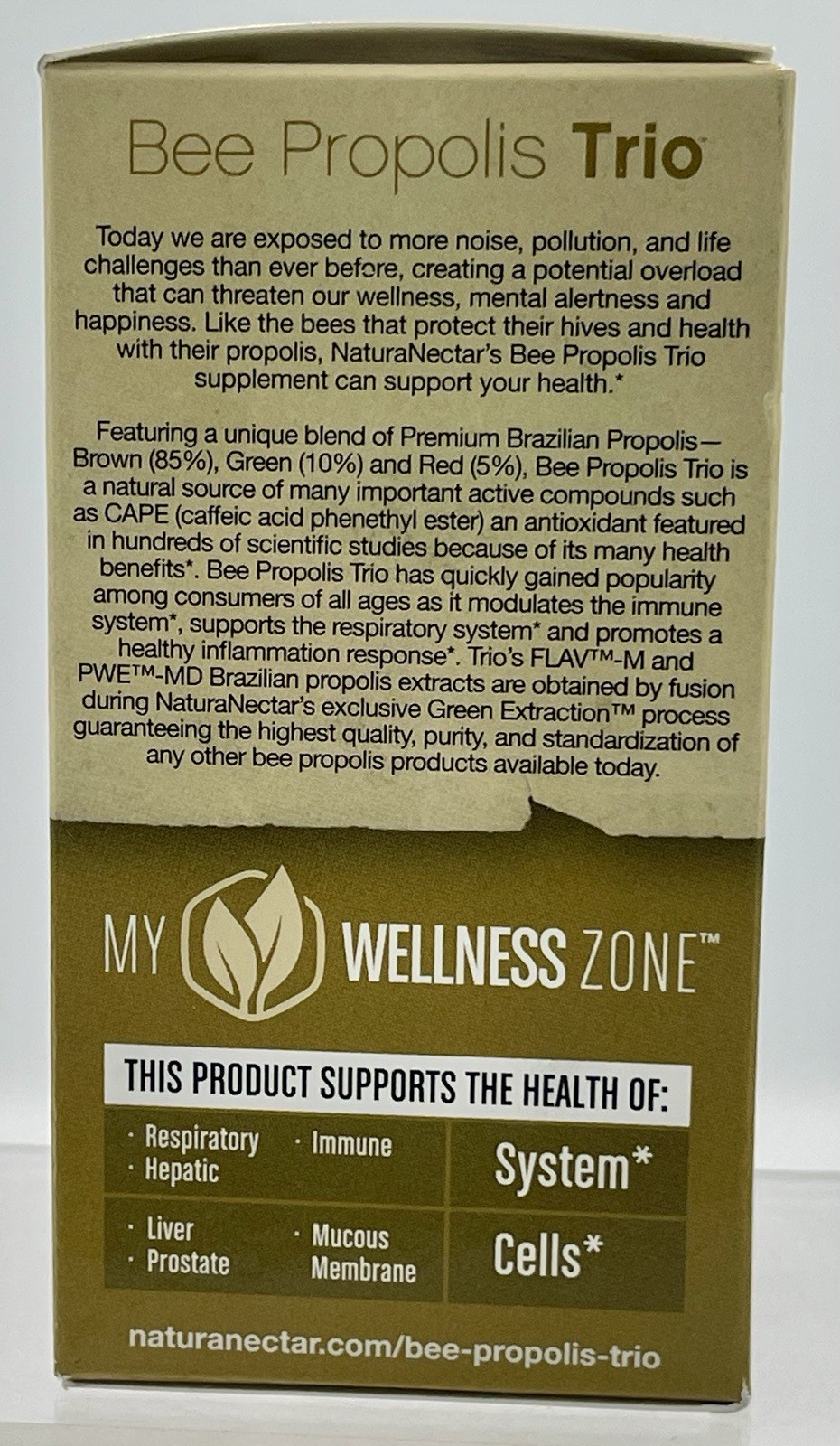 NaturaNectar Bee Propolis Trio 60 Veggie Caps Alcohol Free All Natural EXP 04/28