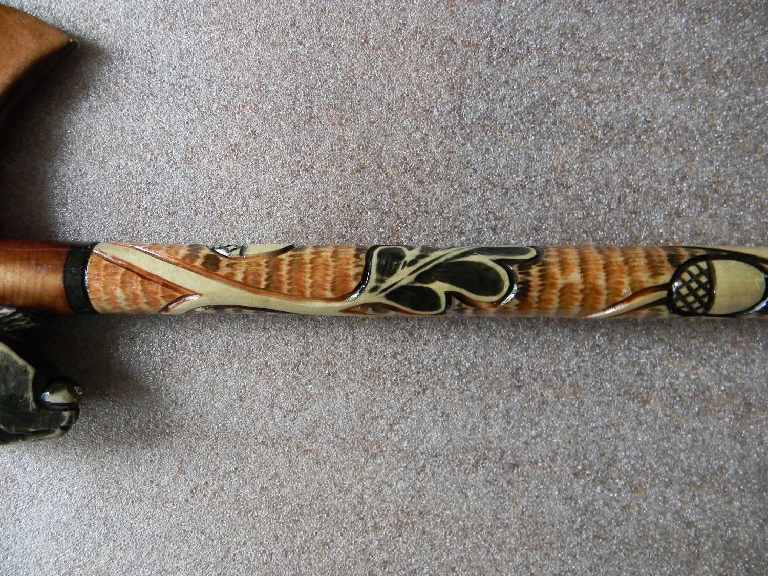 RAM HATCHET 35″ High Quality Hand Carved Wooden Walking Stick Cane Ukraine