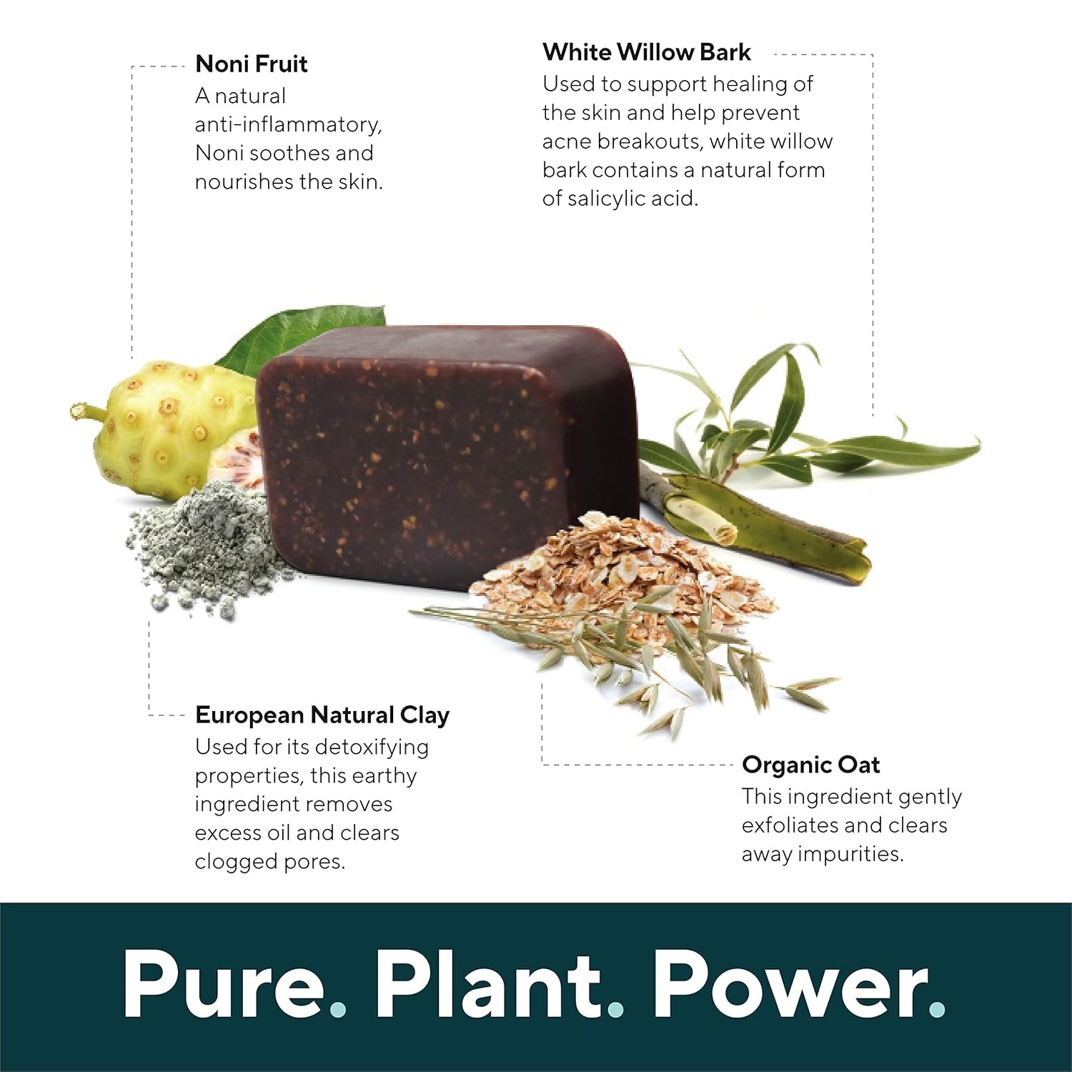 Acne Bar Soap Cleanser Face and Body Bentonite Clay, Oat Bran – Marie Originals
