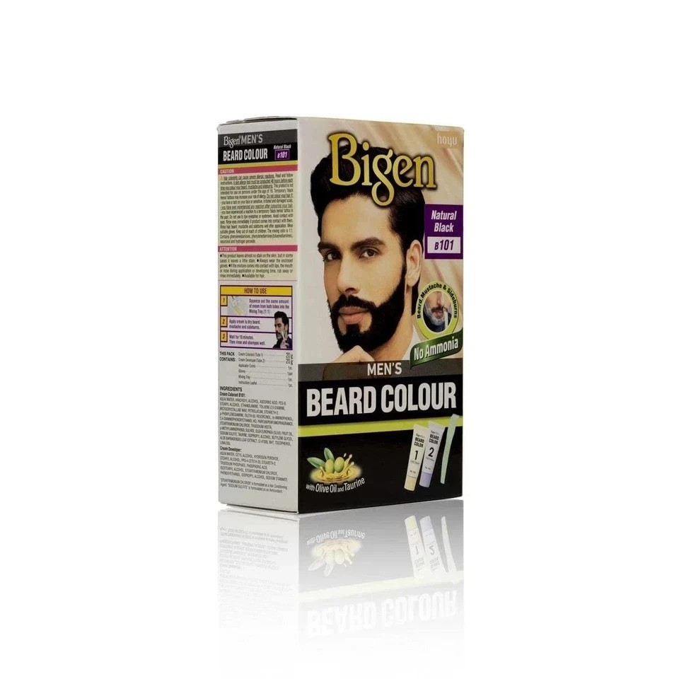 Bigen Mens Beard Colour Natural Black B101, 40g