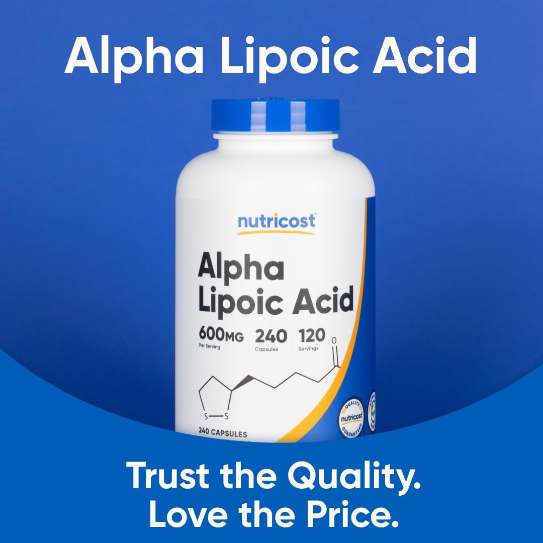 Nutricost Alpha Lipoic Acid 600mg Per Serving, 240 Count (Pack of 1), White