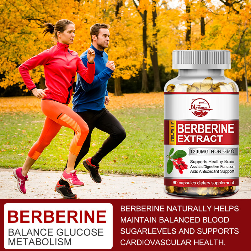 Qty60/120 Berberine HCL Supplement 1200mg Cardiovascular & Blood Sugar Support