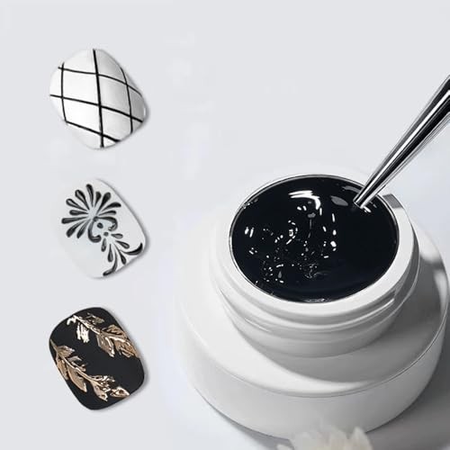 Solid 3d Nail Sculpting Gel For Nail Art, 3d Nail Art Gel Multifunctional Black