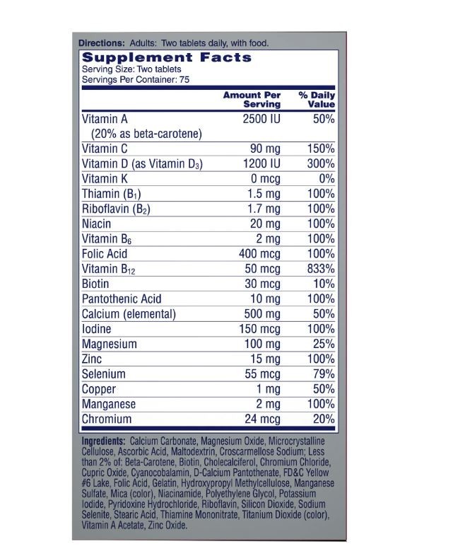 One a Day Proactive 65+, Mens & Womens Multivitamin, Supplement with Vitamin A,