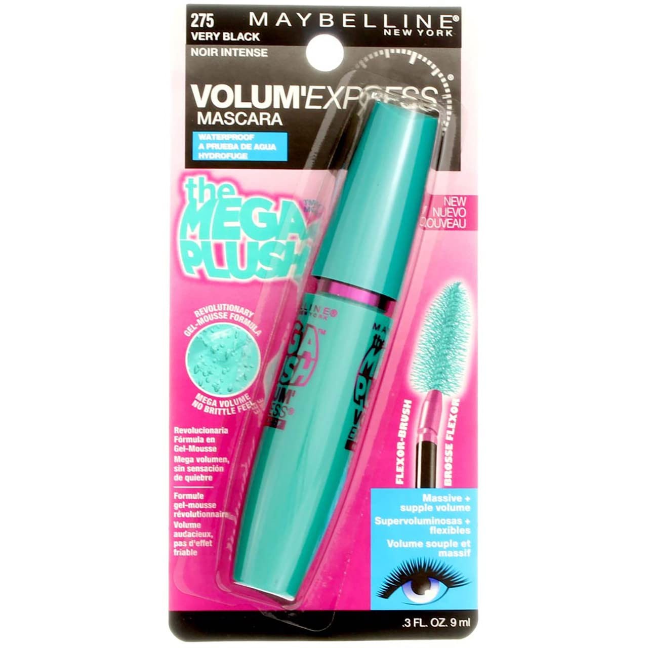 Maybelline Volum’ Express The Mega Plush Waterproof Mascara, 275 Very Black
