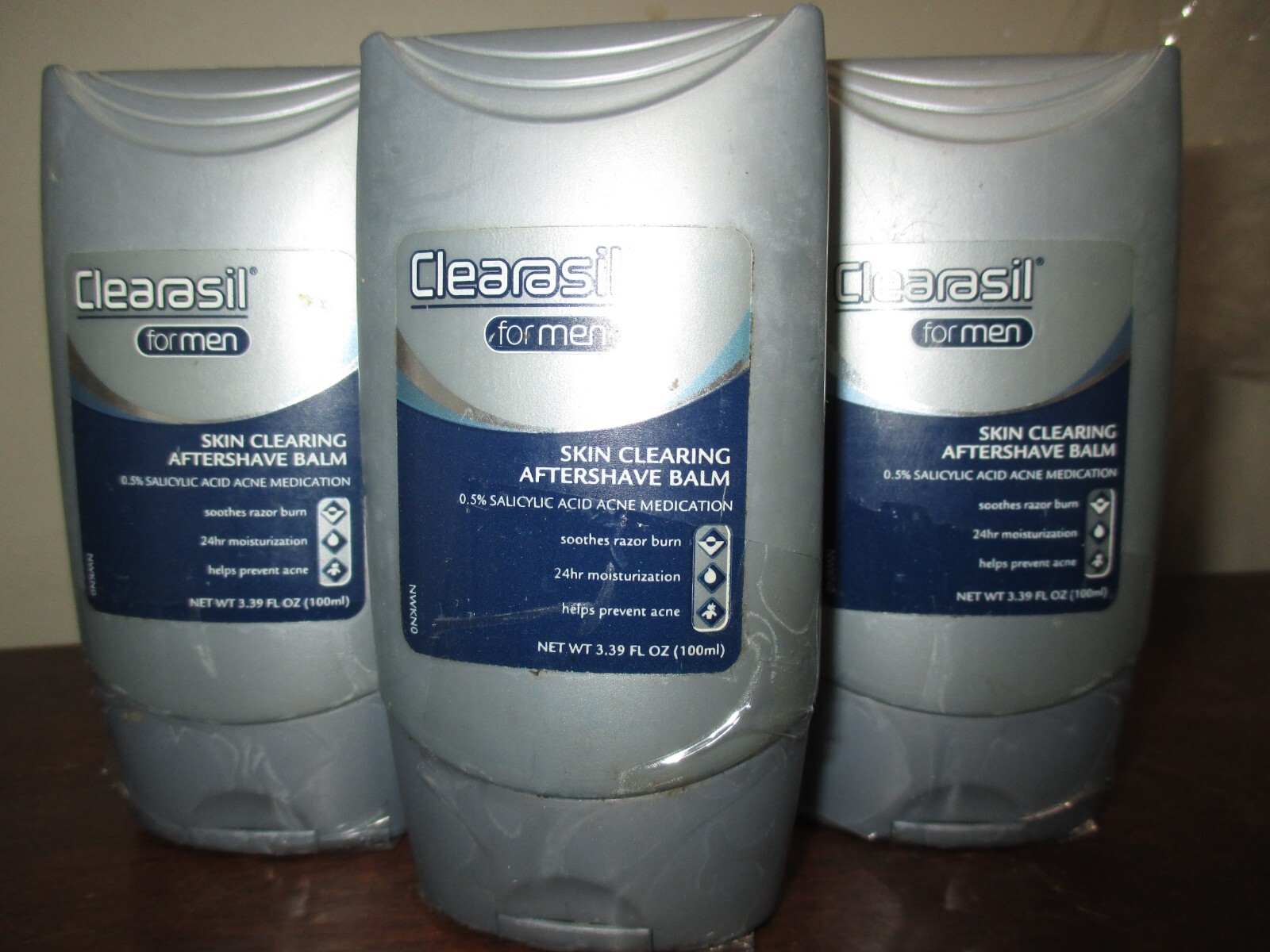 3x Vintage Clearasil After Shave Balm for Men 3.39 Oz
