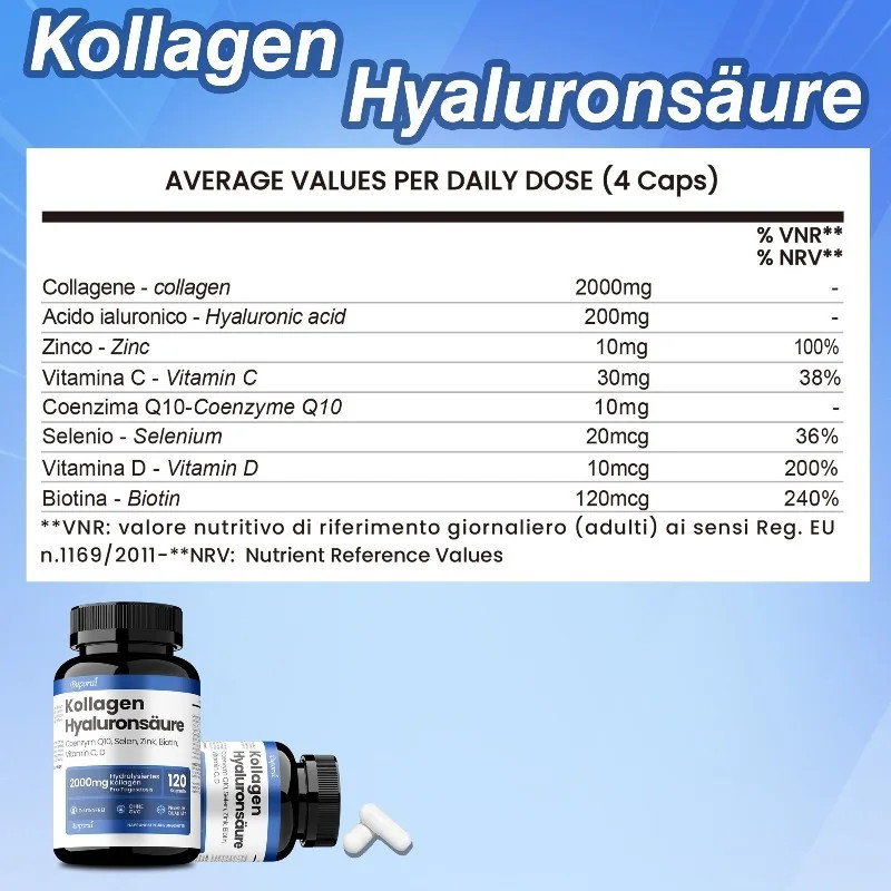 Hydrolyzed Collagen 120pcs,Promote Collagen Production,Support Skin Bones Health