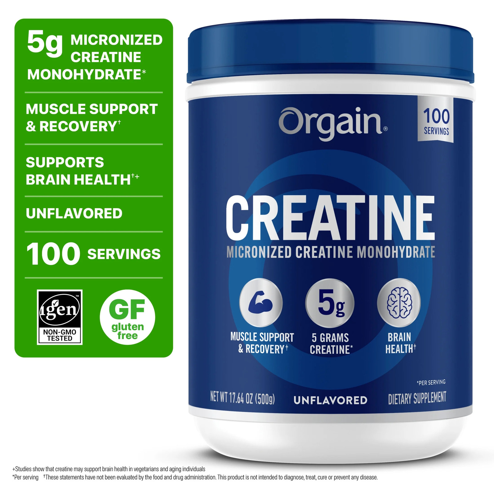 Orgain Creatine Monohydrate Micronized Powder Unflavored 17.64 oz