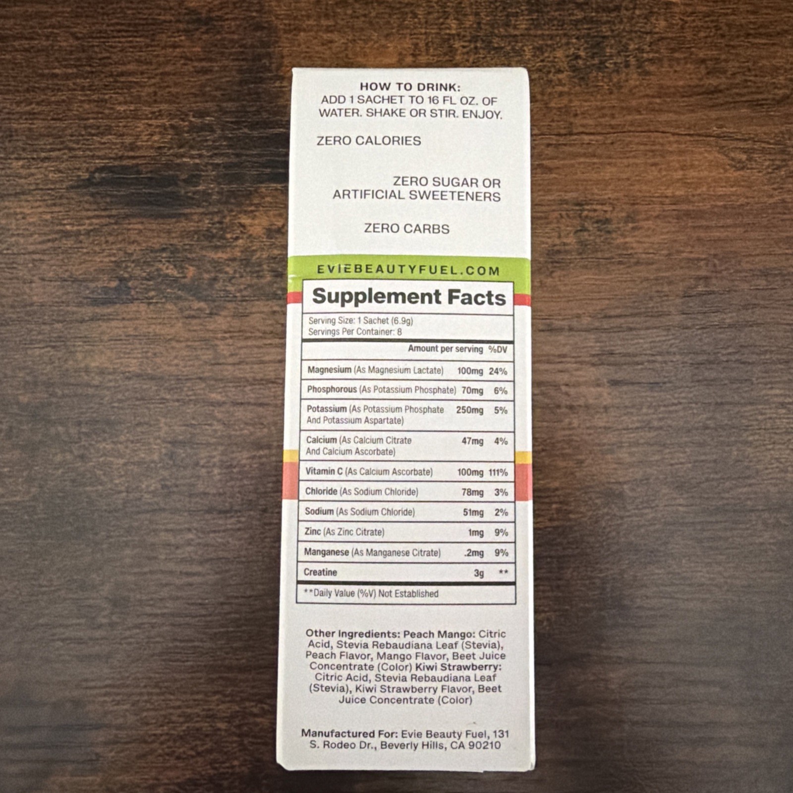 Evie Beauty Fuel – EBF Creatine Electrolyte 8ct – 4ct Strawberry Kiwi, 4ct Peach