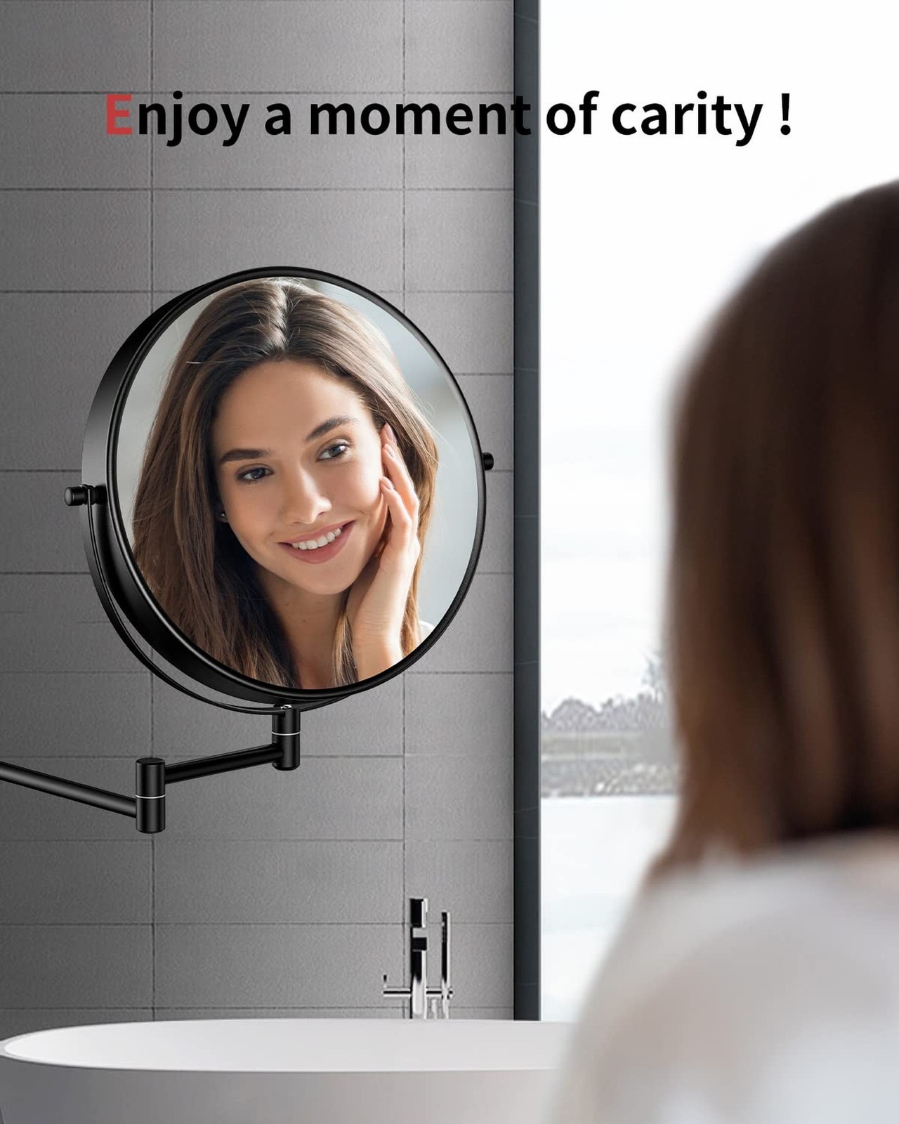 Gospire 9″ Large Size Wall Mount Magnifying Mirror, 1X/10X Magnification Doub…