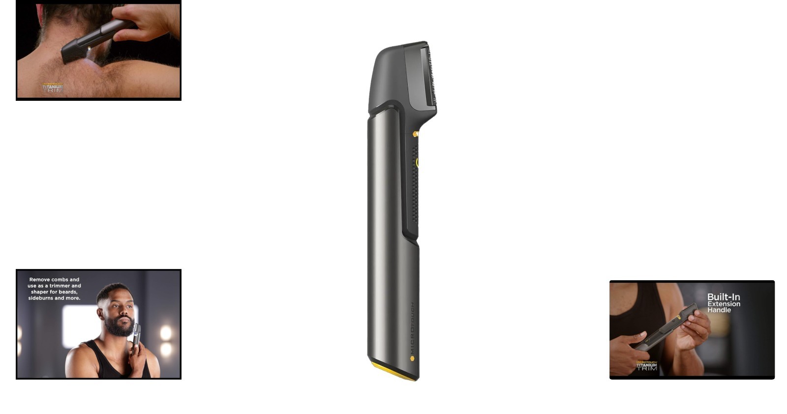 Battery-Powered Titanium Hair Cutting Tool with Extendable Arm for Home Grooming