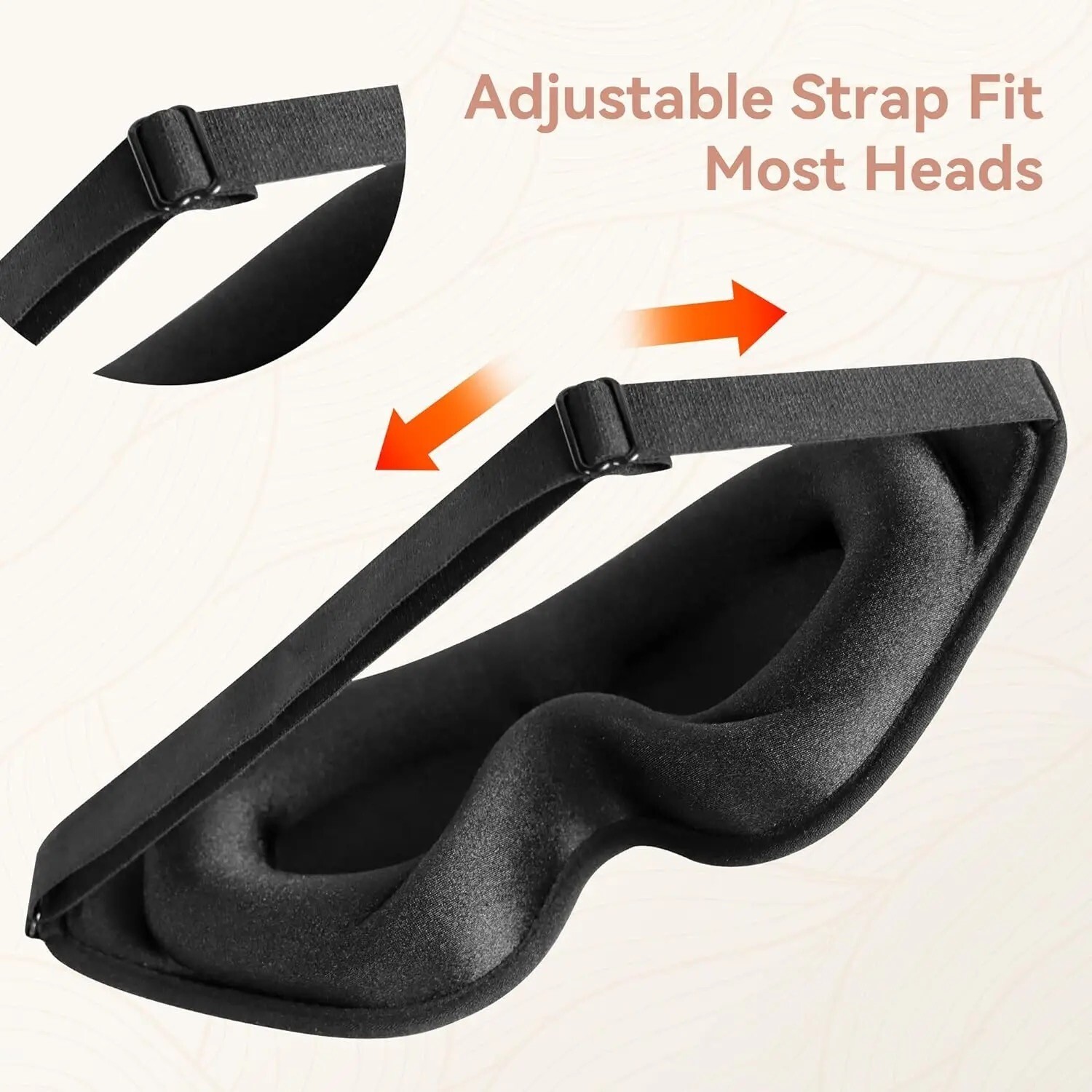 3D Black Sleep Mask For Men & Women Eye Mask Sleep Blindfold Travel Accessories