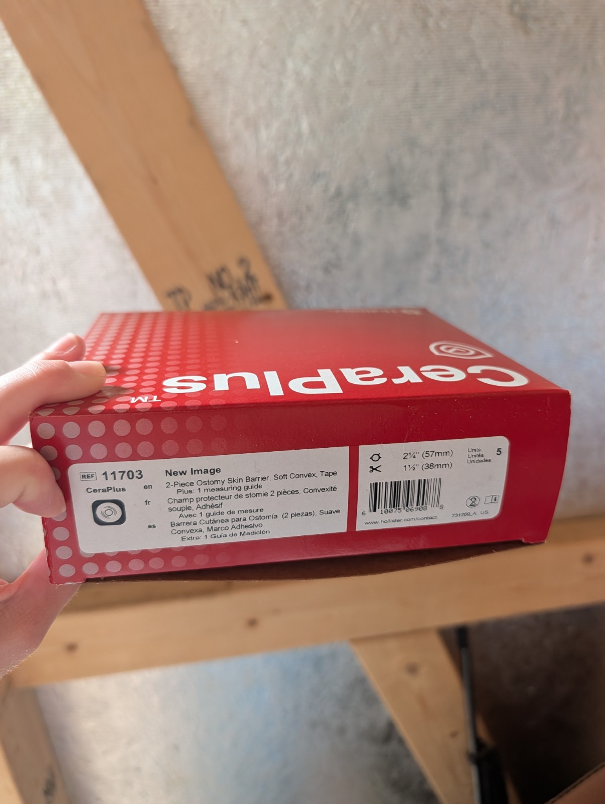 Hollister New Box Of Five Ostomy Wafers