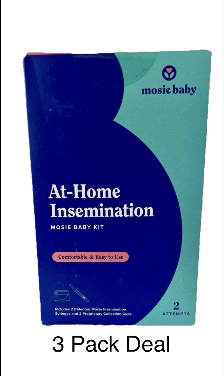 Mosie Baby At-Home Insemination Kit 2 Attempts Exp 04/2026 New Sealed Box 3 Pack