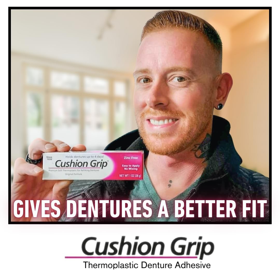 Cushion Grip Soft Pliable Thermoplastic For Refitting Dentures 1 Oz (6-Pack) NEW