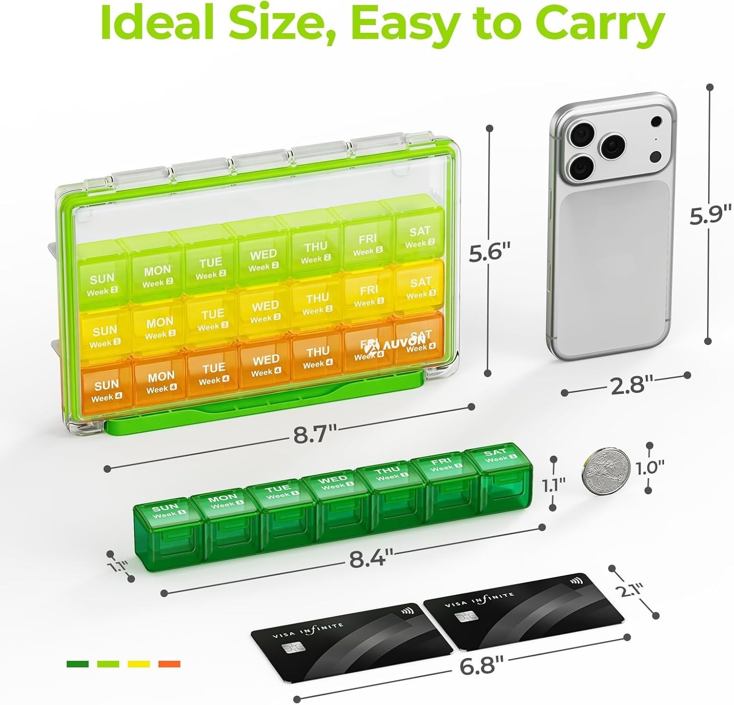 Moisture-Proof Monthly Pill Organizer, Large 28 Days Pill Box Case with Remov…