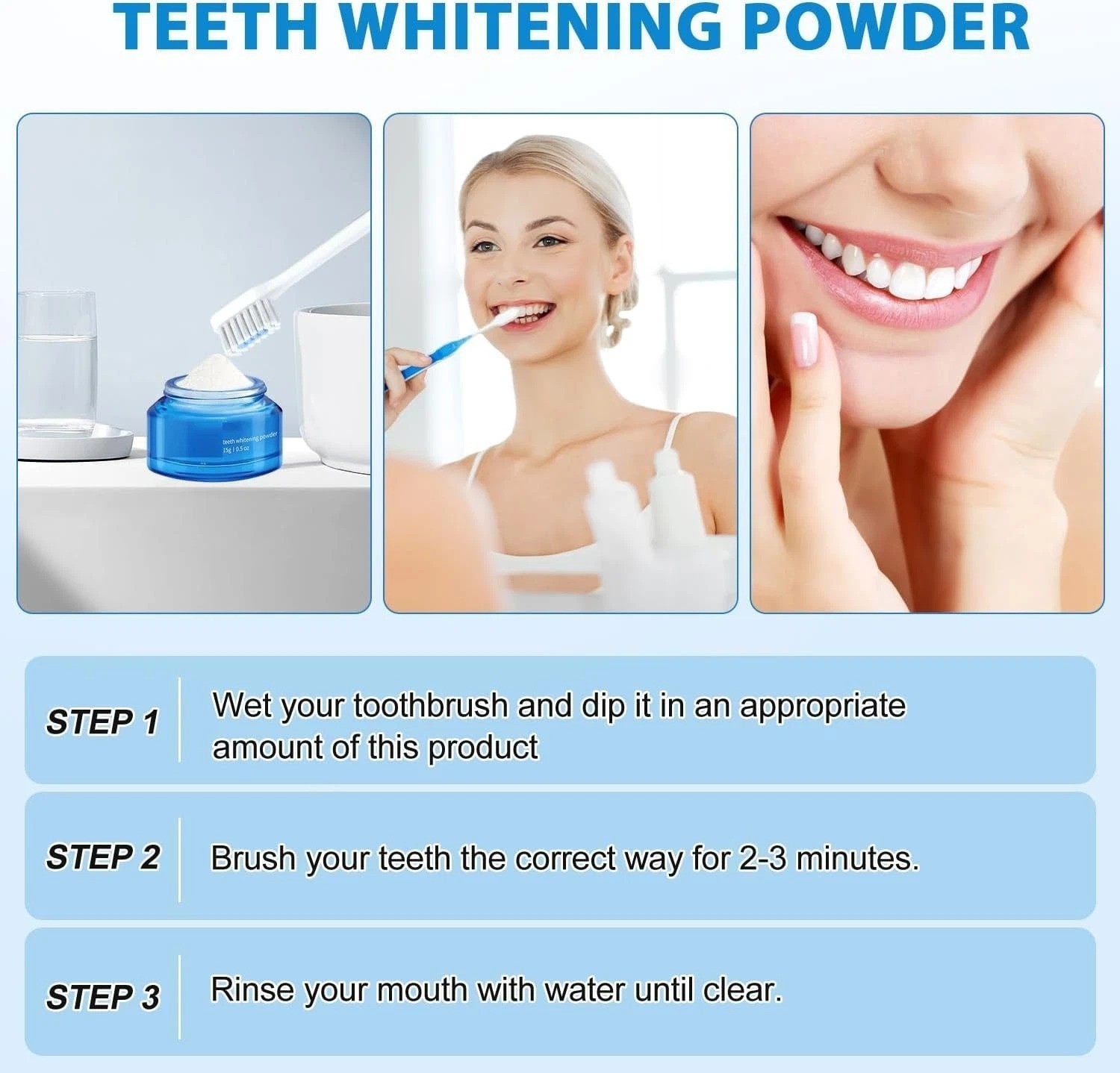2 Pack WHITE DELUXE Teeth Whitening Powders,Instant Whitening and Stain Removal.