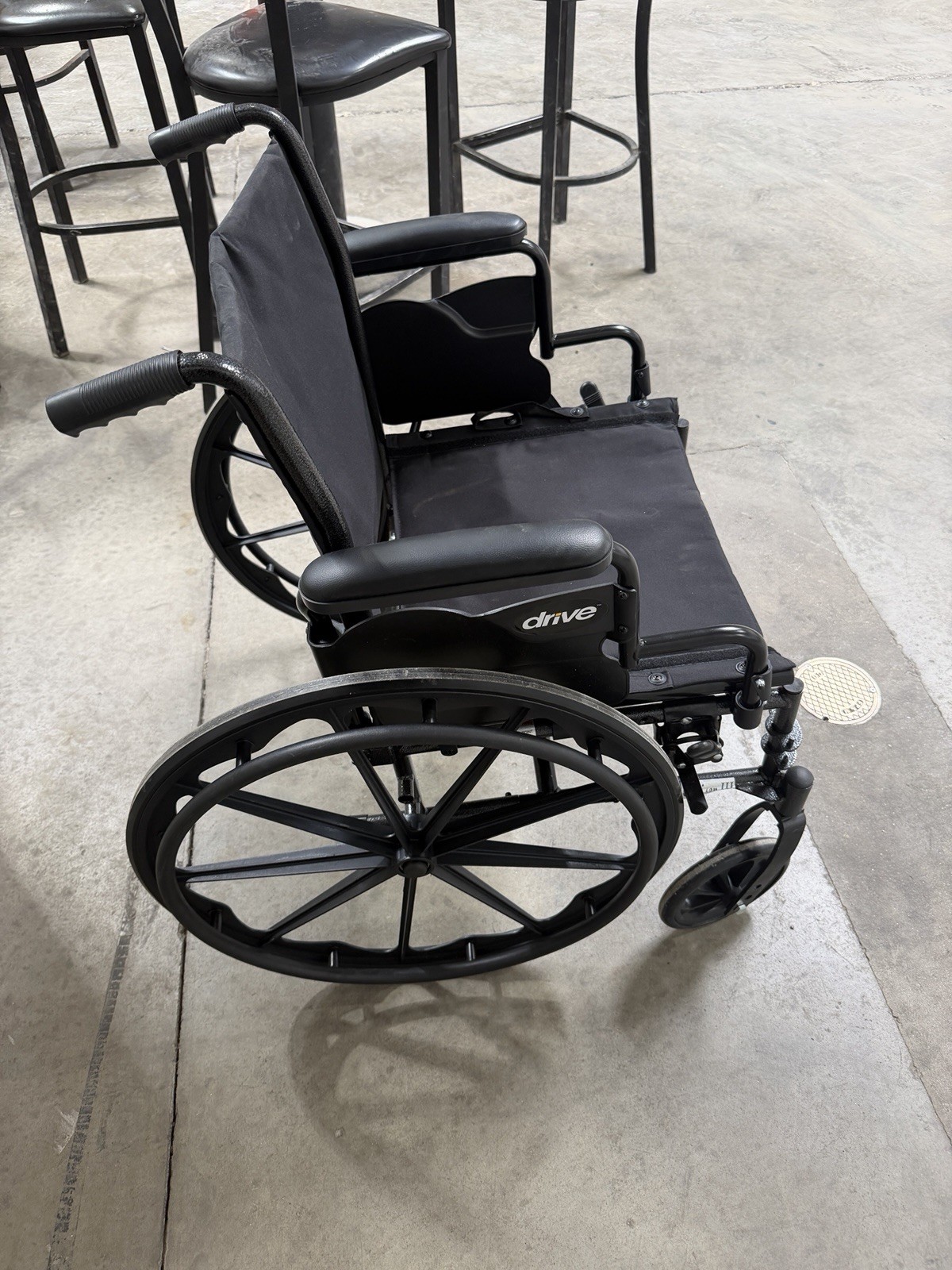 Drive Manual Wheelchair, Black, no foot rest or cushion