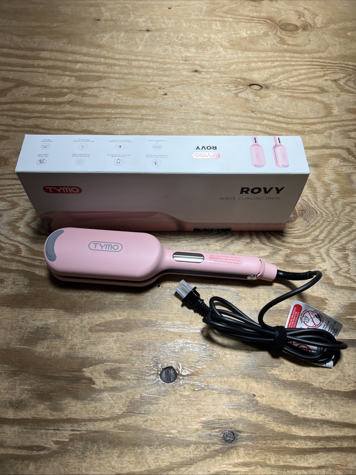 Tymo Rovy Wave Curling Iron Pink New Open Box