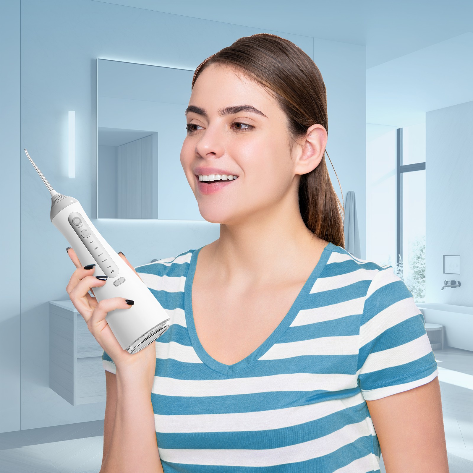 SEJOY Cordless Dental Water Flosser for Teeth Oral Irrigator Travel 6 Jet Tips