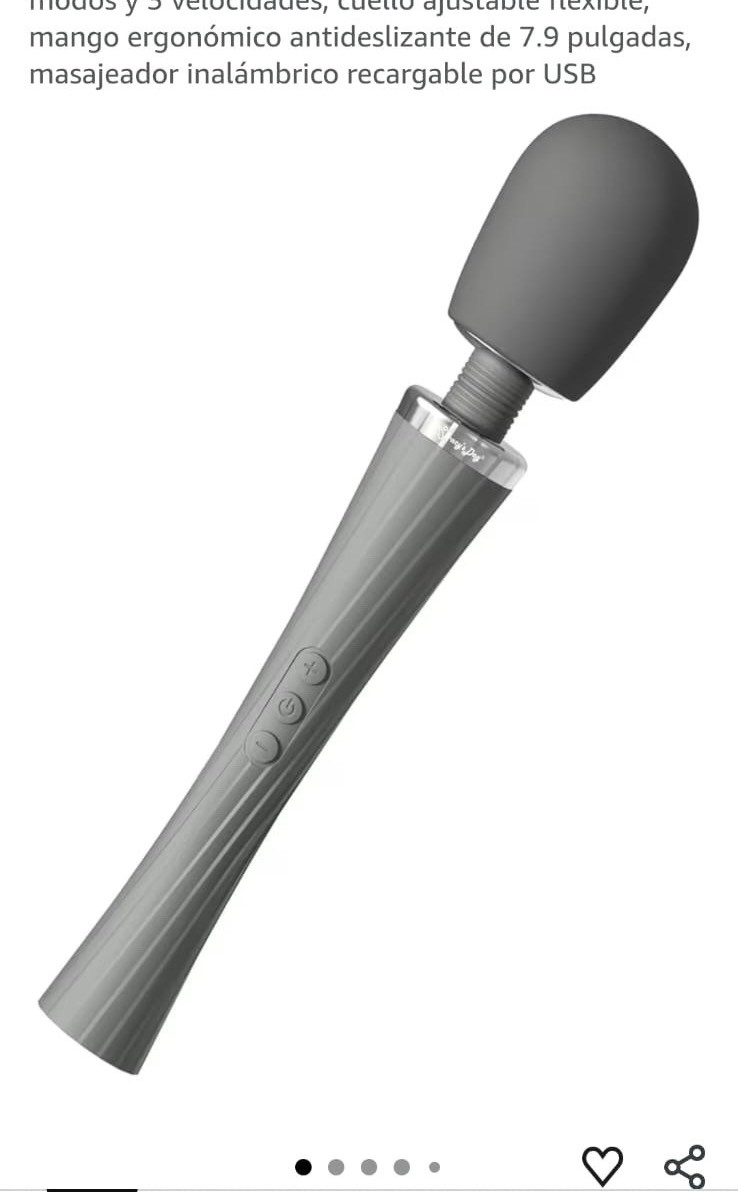 Cordless USB Rechargeable Vibrating Massage Wand Full Body Gray/Black