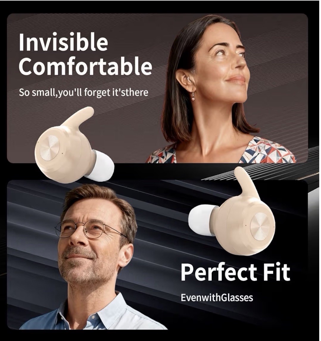 OTC Rechargeable Hearing Aids Noise Canceling 25+Hr Battery Seniors Adults