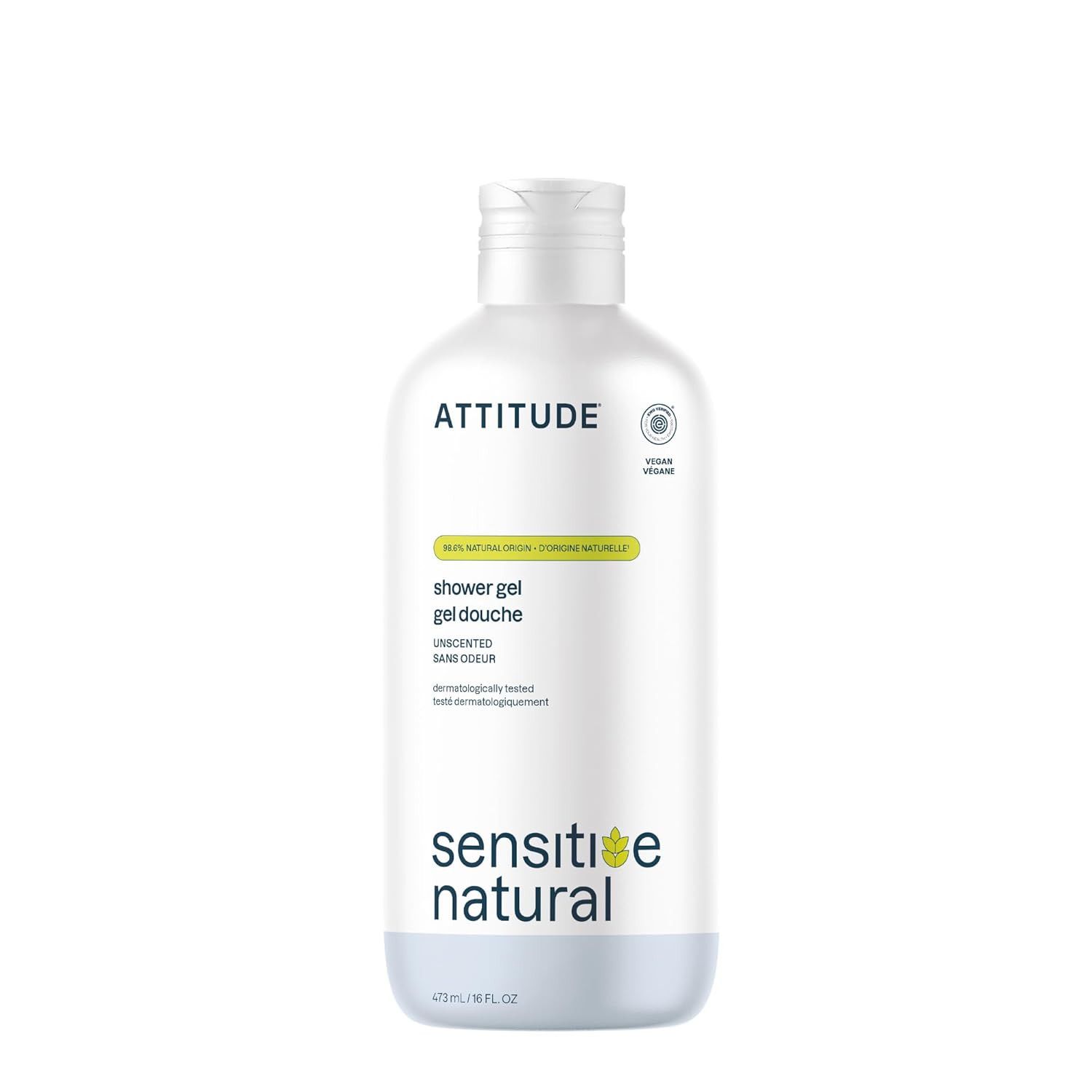 ATTITUDE Body Wash for Sensitive Skin with Oat, EWG Verified, Dermatologically T